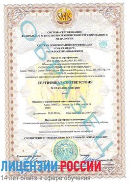 Образец сертификата соответствия Ухта Сертификат OHSAS 18001
