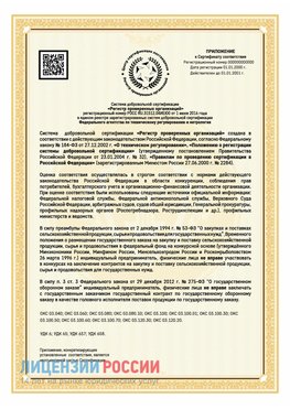 Приложение к сертификату для ИП Ухта Сертификат СТО 03.080.02033720.1-2020